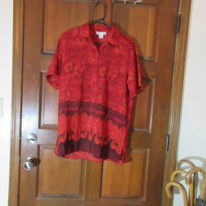 TRENDY LOOK FLORAL RED BLOUSE Large